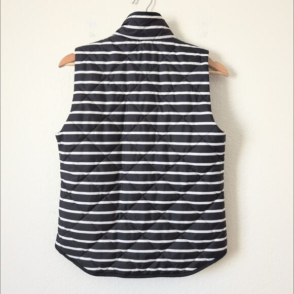 GAP Puffer Striped Vest Jacket - Black and White - Women's XS - NWT - Picture 3 of 5